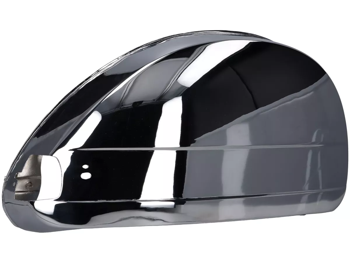 Side panel rhs -VESPA- Vespa PX80, PX125, PX150, PX200, T5 125cc (models with indicators) - external fastener - chrome plated