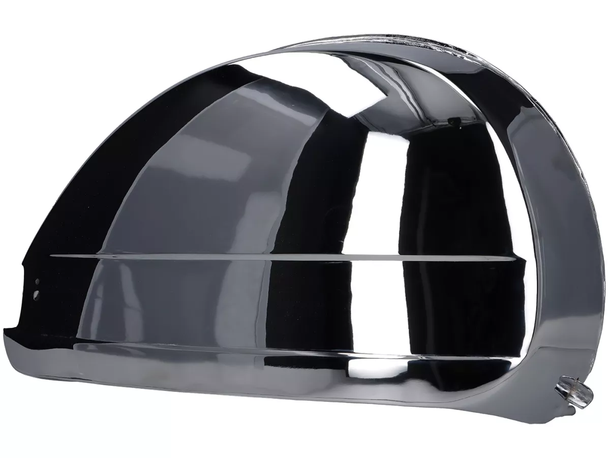 Side panel rhs -VESPA- Vespa PX80, PX125, PX150, PX200, T5 125cc (models with indicators) - external fastener - chrome plated