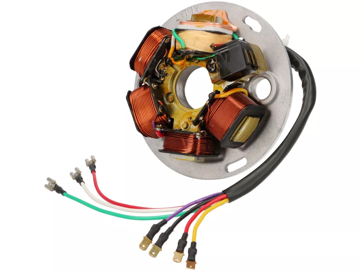 Accensione - piastra base AEL - Vespa PX con batteria - (1982-1984) - 7 cavi