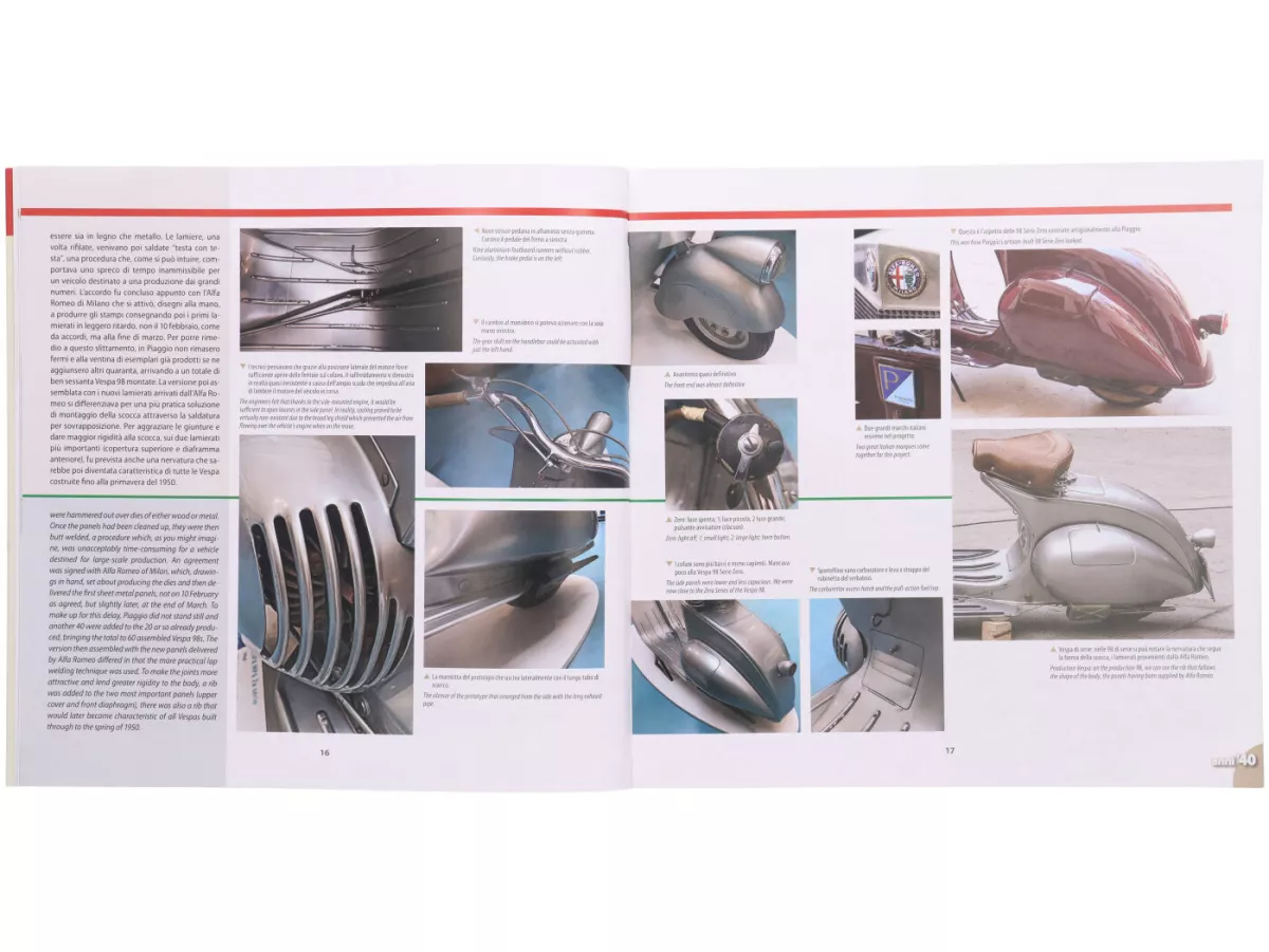Book - Vespa, Illustrated guide to the identification by Alessandro Pozzi, Italian/English, 25x25cm, 240 pages, 1100 colour photos