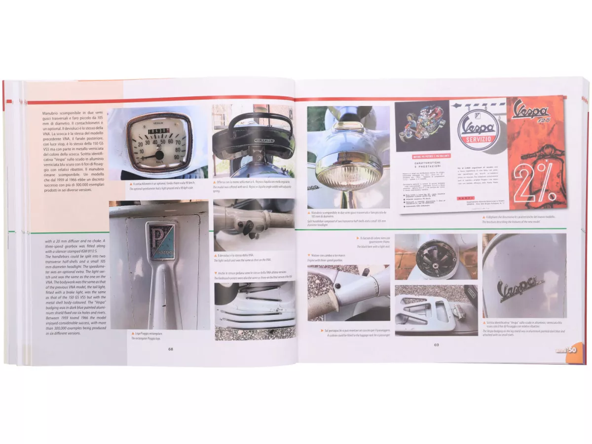 Book - Vespa, Illustrated guide to the identification by Alessandro Pozzi, Italian/English, 25x25cm, 240 pages, 1100 colour photos