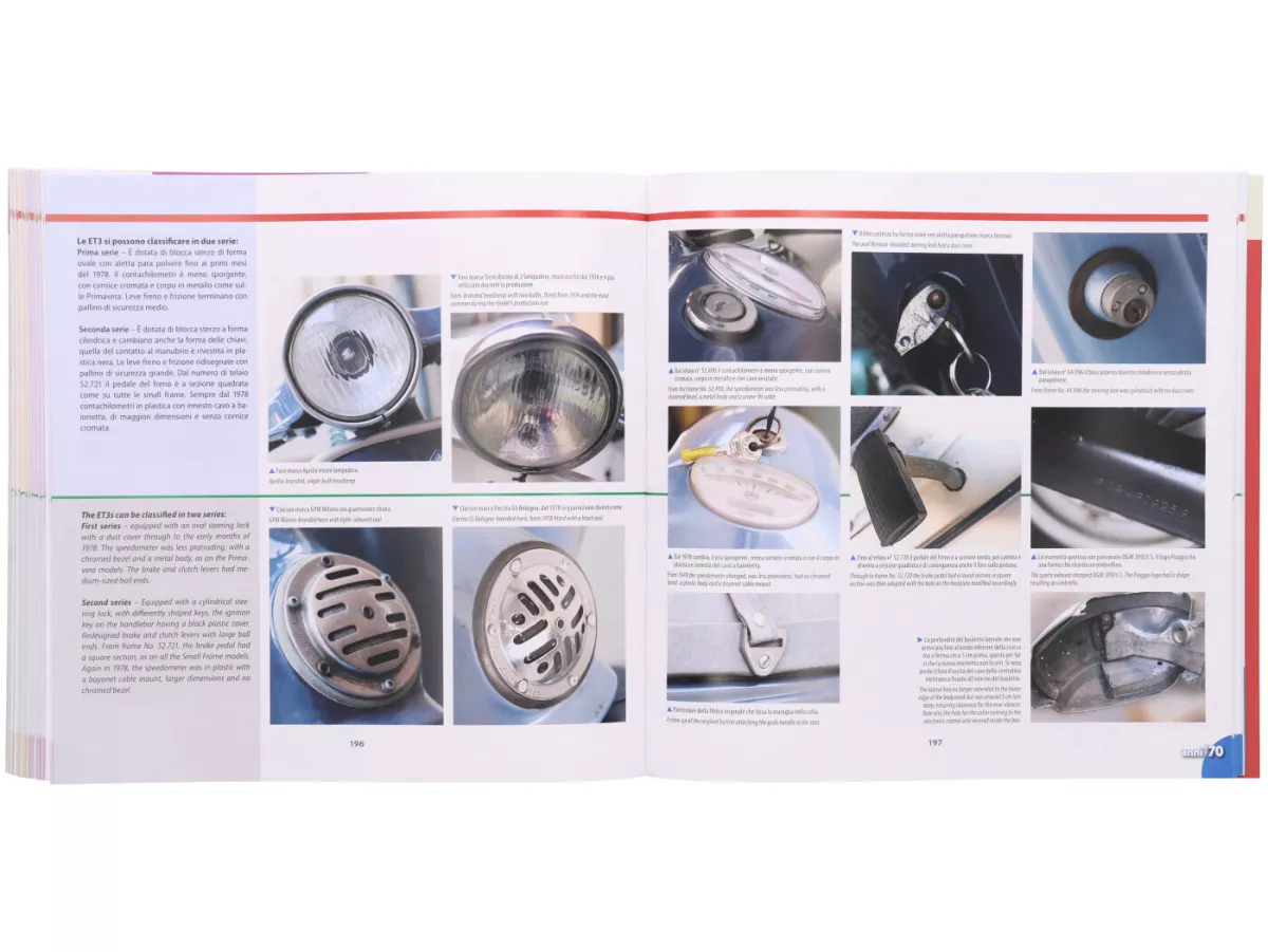 Book - Vespa, Illustrated guide to the identification by Alessandro Pozzi, Italian/English, 25x25cm, 240 pages, 1100 colour photos