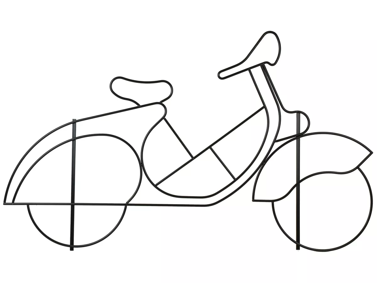 Wire frame -Vespa Oldie, Made in Germany, approx. 126x76cm- wire Ø8mm, KTL coated, incl. ground spikes - can be used as a decorative element indoor/outdoor - for fairy lights, as a plant climbing frame, wall emblem or decorative element
