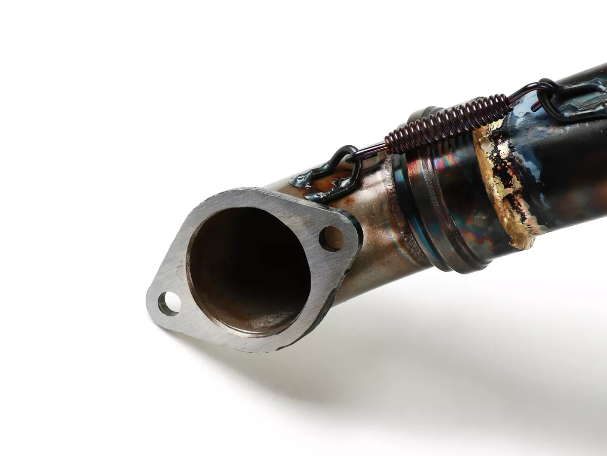 Escape -EGIG PERFORMANCE BOA (Curly)- Quattrini M200 Ø=44mm, silenciador atornillado- Vespa ET3, PV125 - Amortiguador desplazado necesario