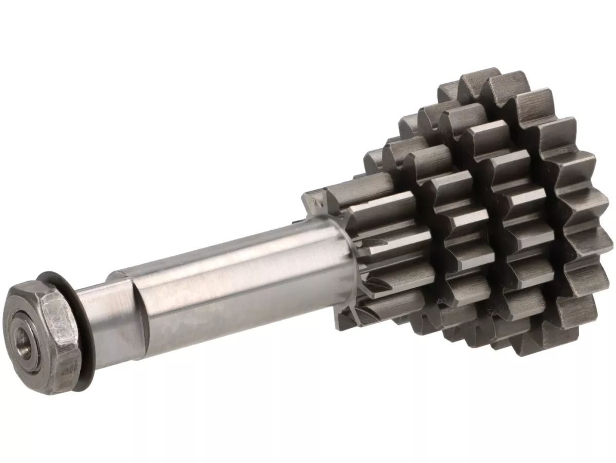Albero ausiliario -EGIG PERFORMANCE (poligono)- Vespa V50, PV125, ET3, PK50, PK80, PK125 S-XL - 10-14-18-20 denti (utilizzato con cambio originale, quarta marcia extra corta)
