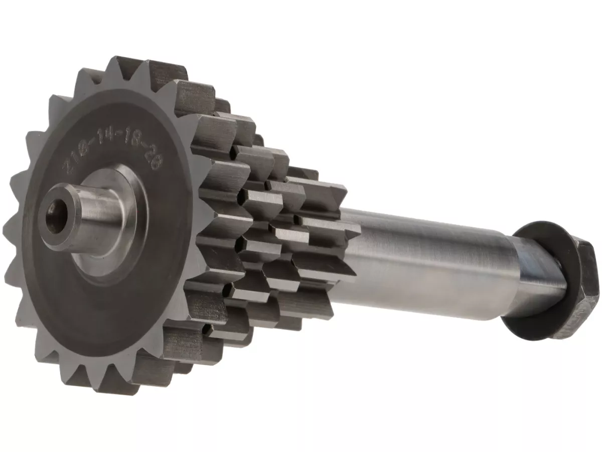 Albero ausiliario -EGIG PERFORMANCE (poligono)- Vespa V50, PV125, ET3, PK50, PK80, PK125 S-XL - 10-14-18-20 denti (utilizzato con cambio originale, quarta marcia extra corta)