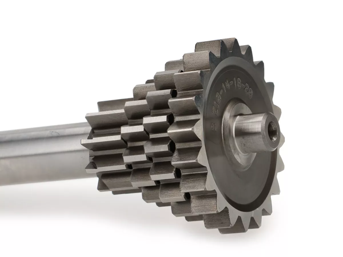 Albero ausiliario -EGIG PERFORMANCE (poligono)- Vespa V50, PV125, ET3, PK50, PK80, PK125 S-XL - 10-14-18-20 denti (utilizzato con cambio originale, quarta marcia extra corta)