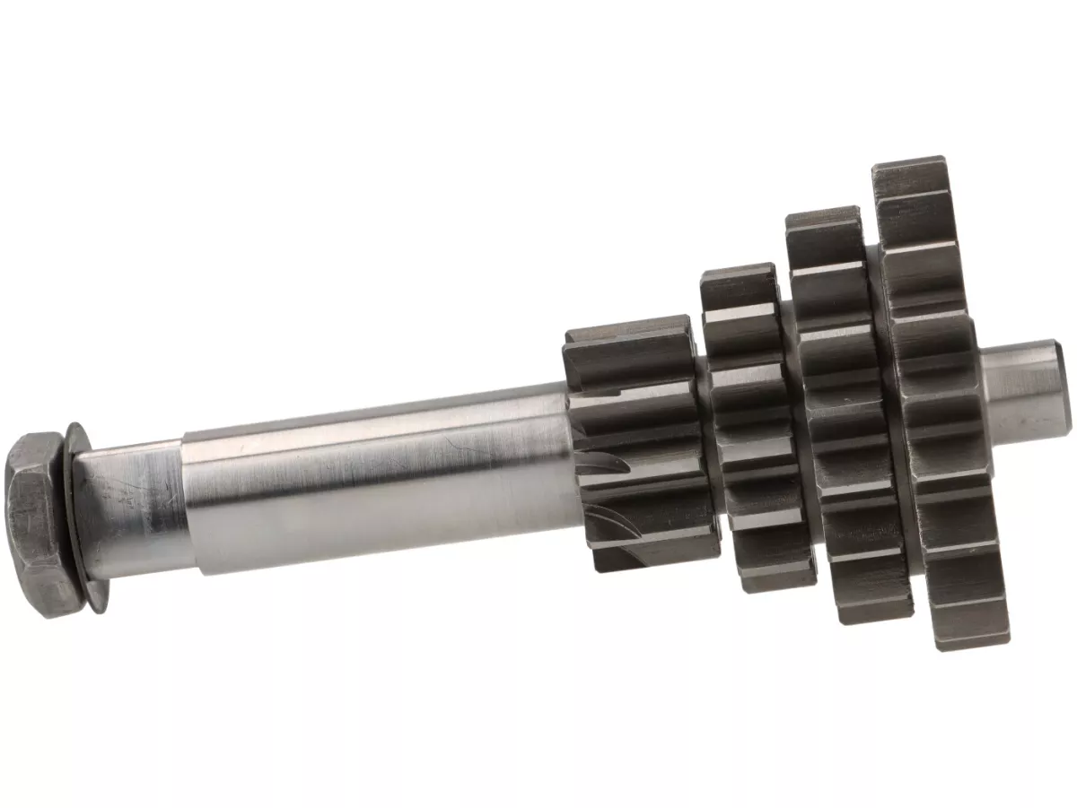 Albero ausiliario -EGIG PERFORMANCE (poligono)- Vespa V50, PV125, ET3, PK50, PK80, PK125 S-XL - 10-14-17-20 denti (utilizzato con cambio originale, terza marcia corta, quarta marcia extra corta)