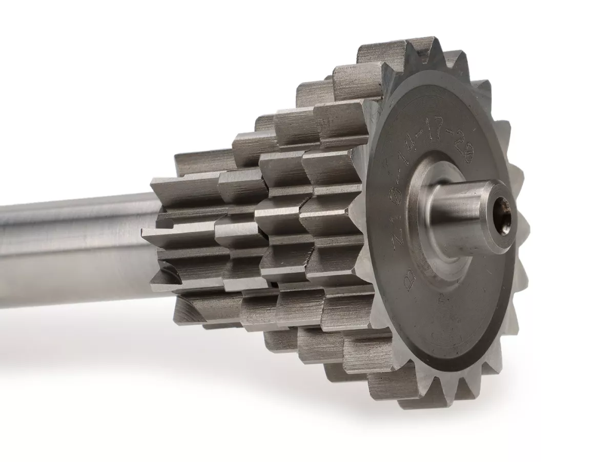 Albero ausiliario -EGIG PERFORMANCE (poligono)- Vespa V50, PV125, ET3, PK50, PK80, PK125 S-XL - 10-14-17-20 denti (utilizzato con cambio originale, terza marcia corta, quarta marcia extra corta)