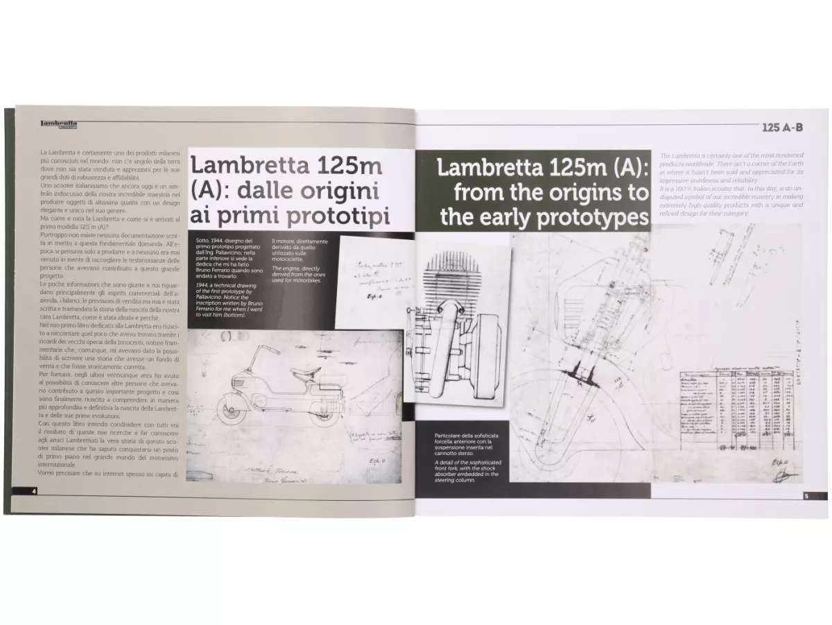 Book -Lambretta 125 A-B, history, models and documentation- by Vittorio Tessera (Italian, English, 120 pages, full colour)