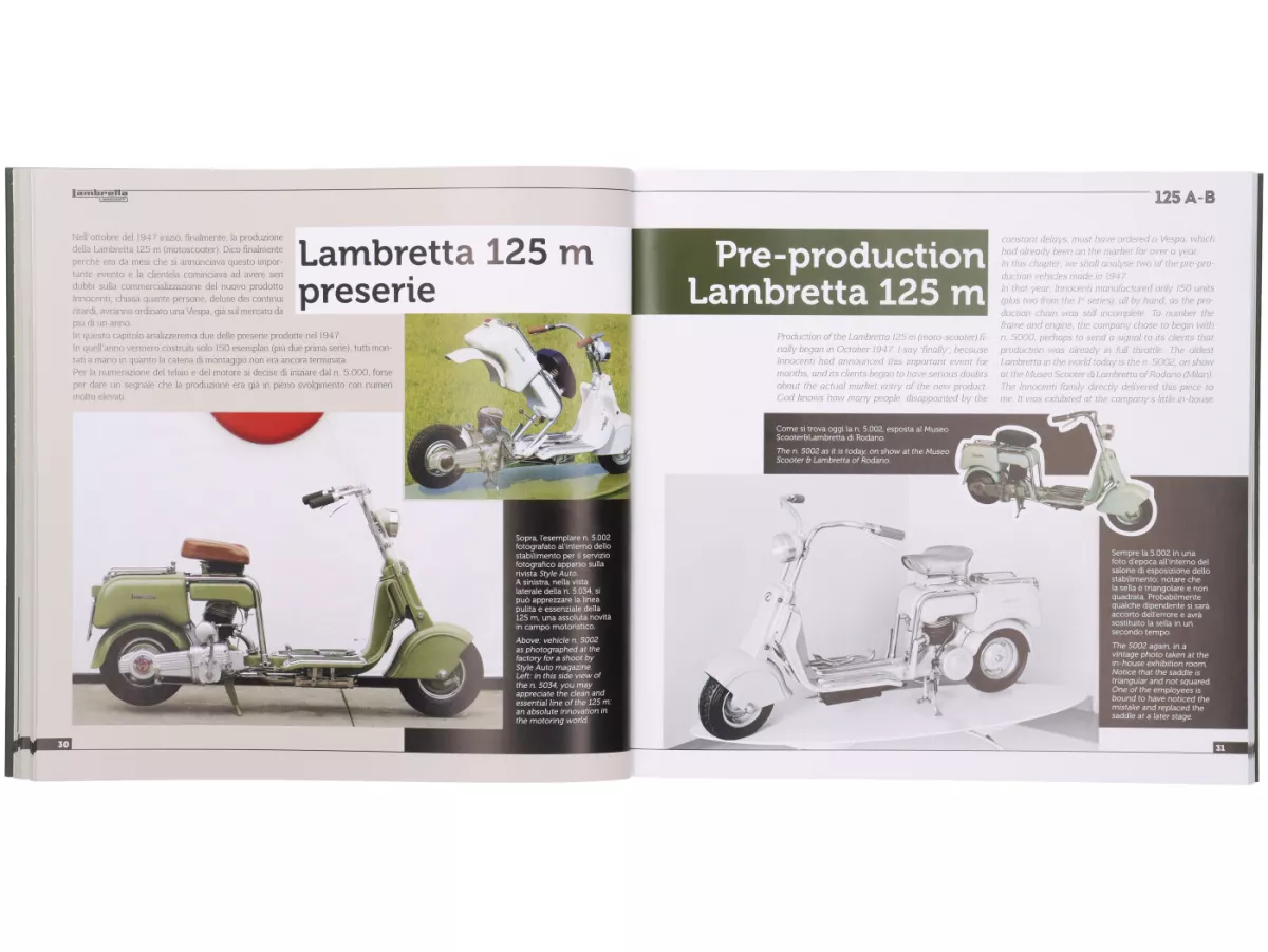 Book -Lambretta 125 A-B, history, models and documentation- by Vittorio Tessera (Italian, English, 120 pages, full colour)