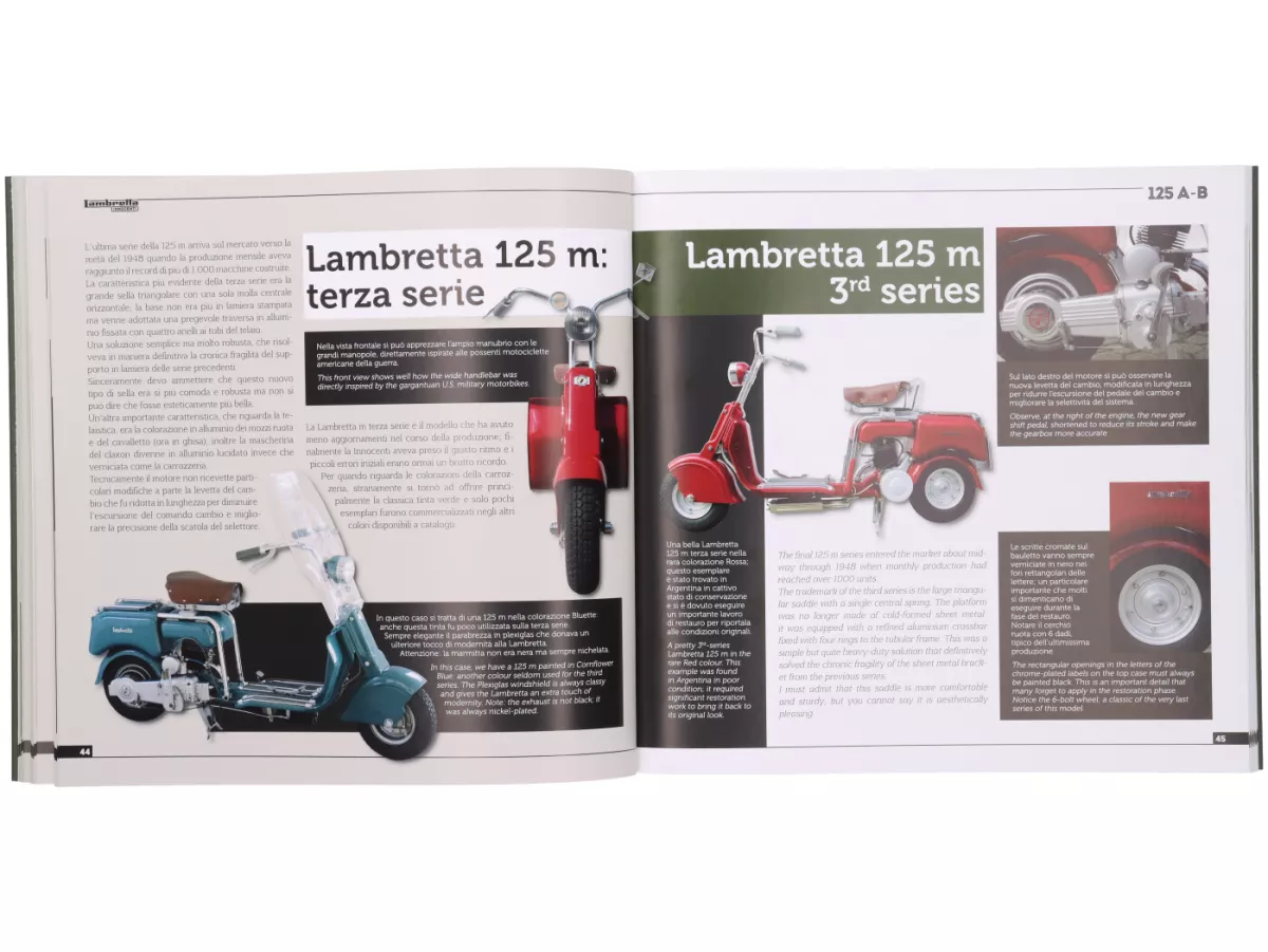 Book -Lambretta 125 A-B, history, models and documentation- by Vittorio Tessera (Italian, English, 120 pages, full colour)