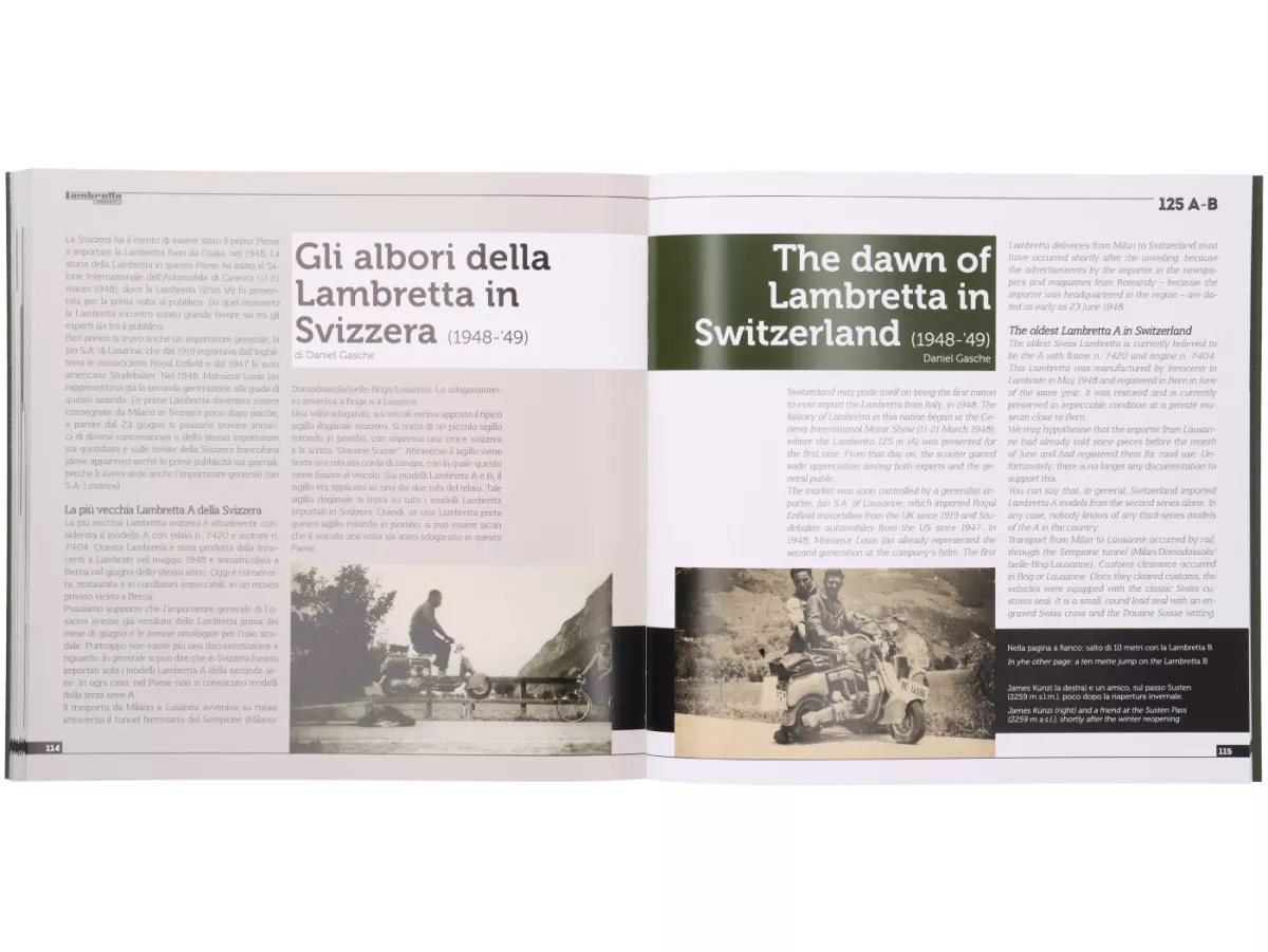 Book -Lambretta 125 A-B, history, models and documentation- by Vittorio Tessera (Italian, English, 120 pages, full colour)
