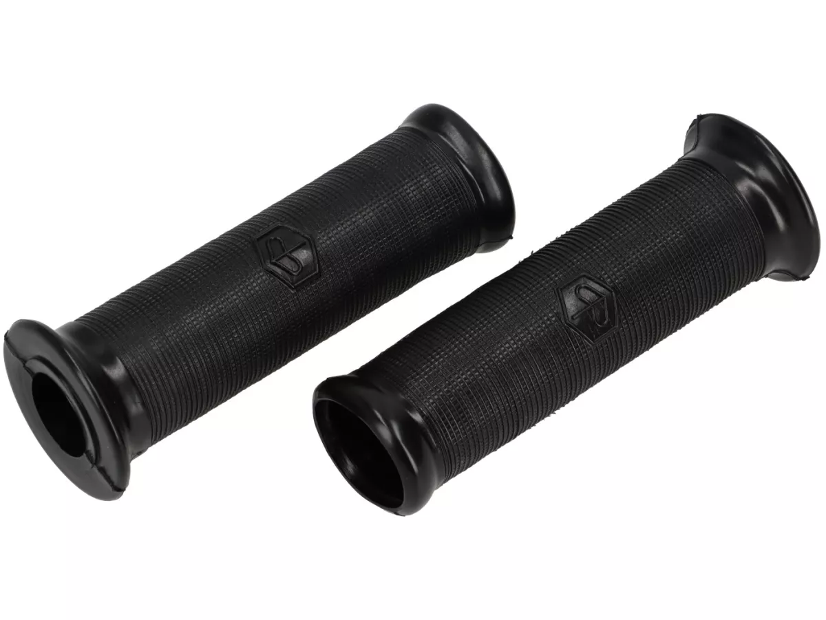 Puños - CALIDAD OEM, para intermitentes de manillar Ø=24mm l=128mm, Piaggio 6 esquinas (1968-)- Vespa Rally200 (VSE1T), Sprint150 (VLB1T), 50SR/Sprinter (V5SS2T), 90 Racer (V9SS2T) PV125 (VMA2T), ET3 (VMB1T) - Negro