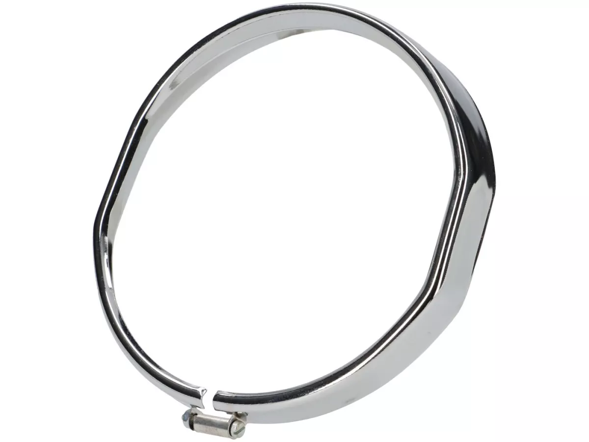 Cerclage de phare -QUALITÉ OEM Ø=115/120mm- Vespa SS50 (V5SS1T), 50SR (V5SS2T), SS90 (V9SS1T), 90 Racer (V9SS2T), PV125 (VMA1T, VMA2T), ET3 VMB1T), Super (VNC1T/VBC1T) - chromé