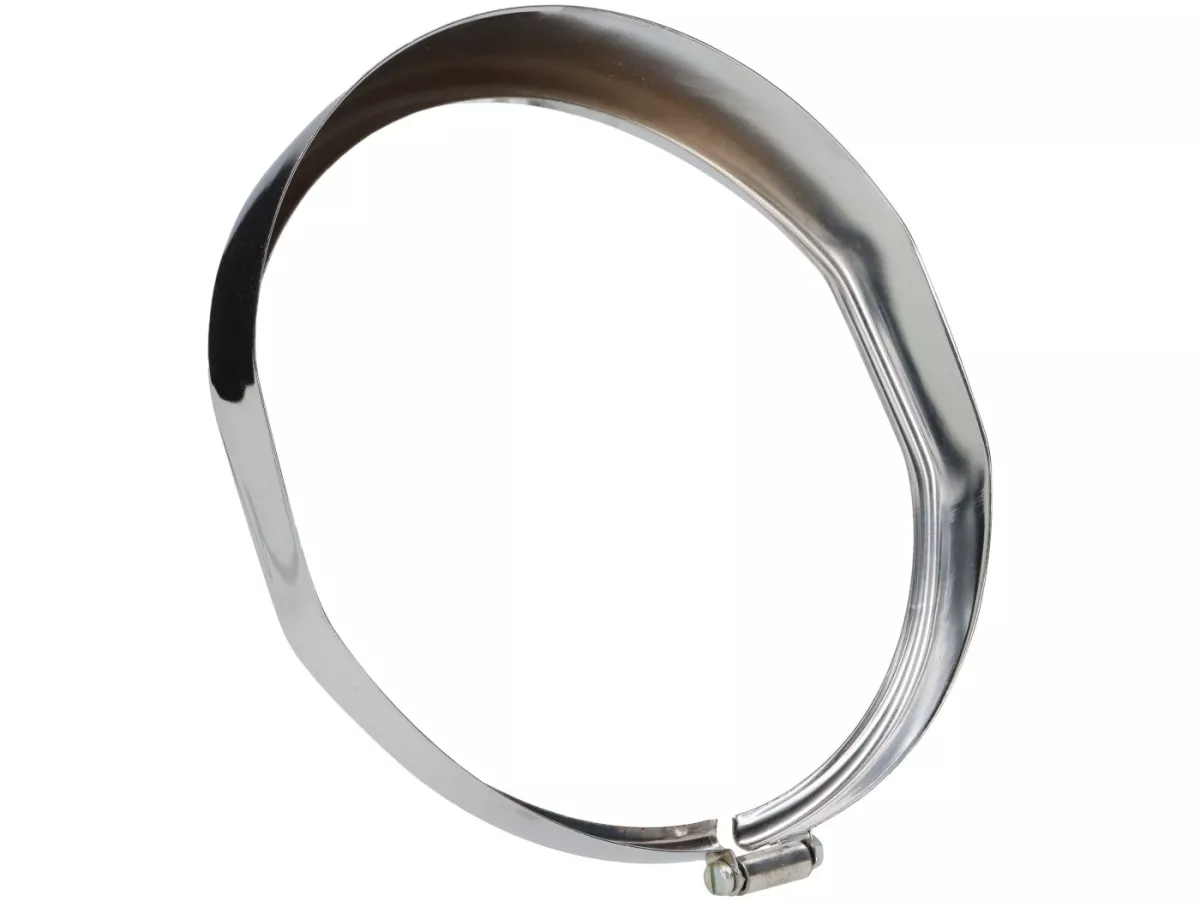 Cerclage de phare -QUALITÉ OEM Ø=115/120mm- Vespa SS50 (V5SS1T), 50SR (V5SS2T), SS90 (V9SS1T), 90 Racer (V9SS2T), PV125 (VMA1T, VMA2T), ET3 VMB1T), Super (VNC1T/VBC1T) - chromé