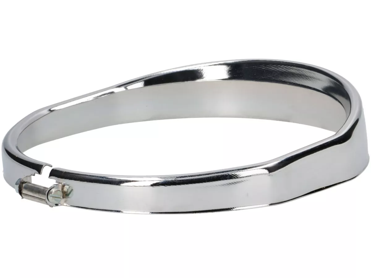 Cerclage de phare -QUALITÉ OEM Ø=115/120mm- Vespa SS50 (V5SS1T), 50SR (V5SS2T), SS90 (V9SS1T), 90 Racer (V9SS2T), PV125 (VMA1T, VMA2T), ET3 VMB1T), Super (VNC1T/VBC1T) - chromé