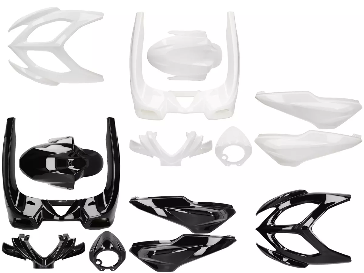 Set di parti della carenatura -DMP- 7 pezzi - Yamaha Aerox 2013 (YQ50/L, 2 tempi), MBK Nitro 2013 (YQ50/L, 2 tempi) -