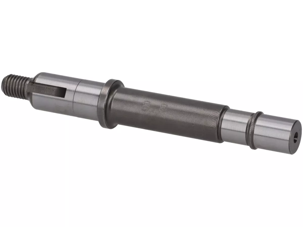 PTO shaft -BENELLI reinforced- Vespa Largeframe PX125, PX150, PX200, Cosa, T5 125cc - bearing seat: Ø=15mm, bushing: Ø=13mm, length: 121mm - thick shaft with thin needles