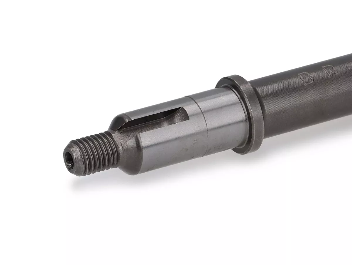 PTO shaft -BENELLI reinforced- Vespa Largeframe PX125, PX150, PX200, Cosa, T5 125cc - bearing seat: Ø=15mm, bushing: Ø=13mm, length: 121mm - thick shaft with thin needles