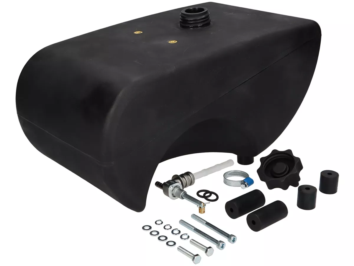 Fuel tank -BGM PRO, Lifetime XXL (12 l) TS1 + standard Lambretta LI, LIS, SX, TV (Series 2-3), DL, GP - FAST FLOW V2.0 90° petrol tap