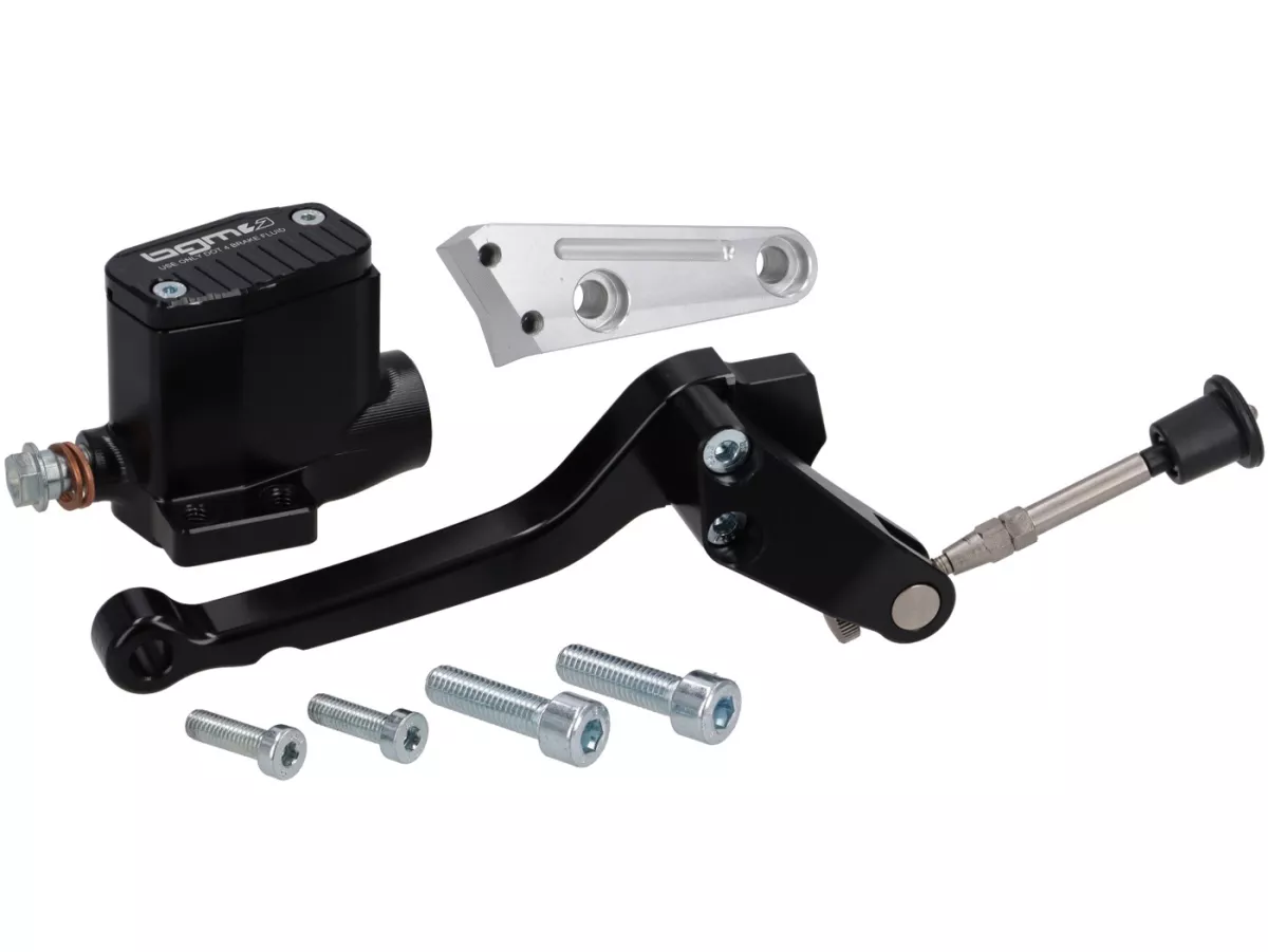 Bomba de freno delantero -BGM PRO SPORT- pistón Ø=11mm, CNC - Vespa PK- derecha, negro