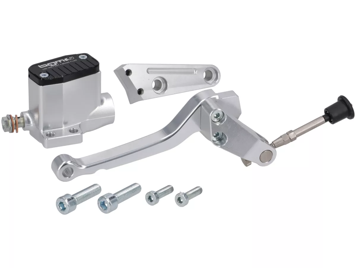 Bomba de freno delantera -BGM PRO SPORT- pistón Ø=11mm, CNC - Vespa PK- derecha, plata