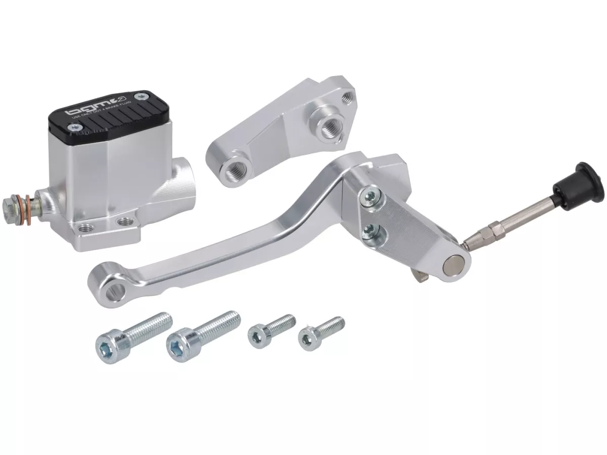Bomba de freno delantera -BGM PRO SPORT- pistón Ø=11mm, CNC - Vespa PV, ET3, GT, GTR, Super, TS, Sprint, SS180, Rally- derecha, plata