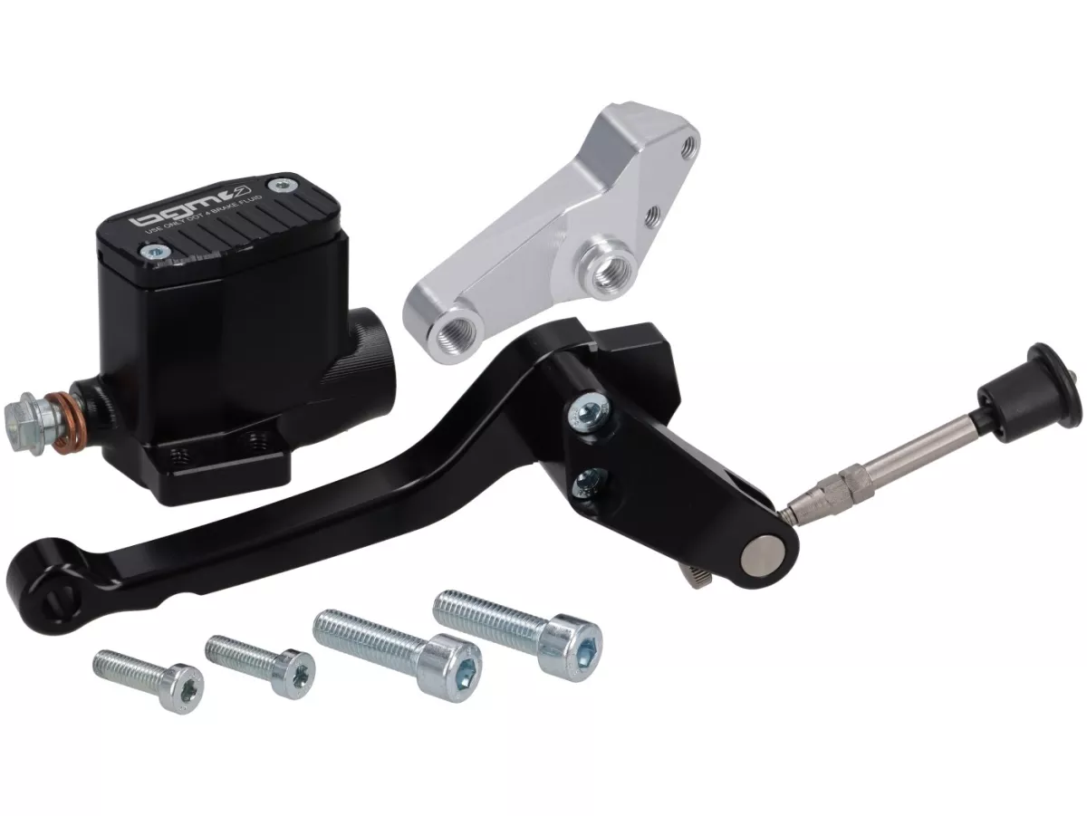 Bomba de freno delantero -BGM PRO SPORT- pistón Ø=11mm, CNC - Vespa V50 Special, V50 Elestart- derecha, negro