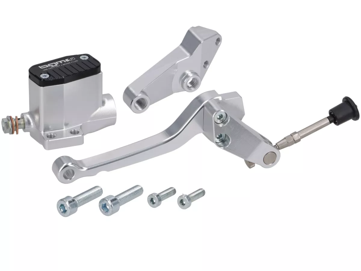 Maître de cylindre de frein (avant) -BGM PRO 4A SPORT- piston Ø=11mm, CNC - Vespa​ V50 Special, V50 Elestart- droit, argenté