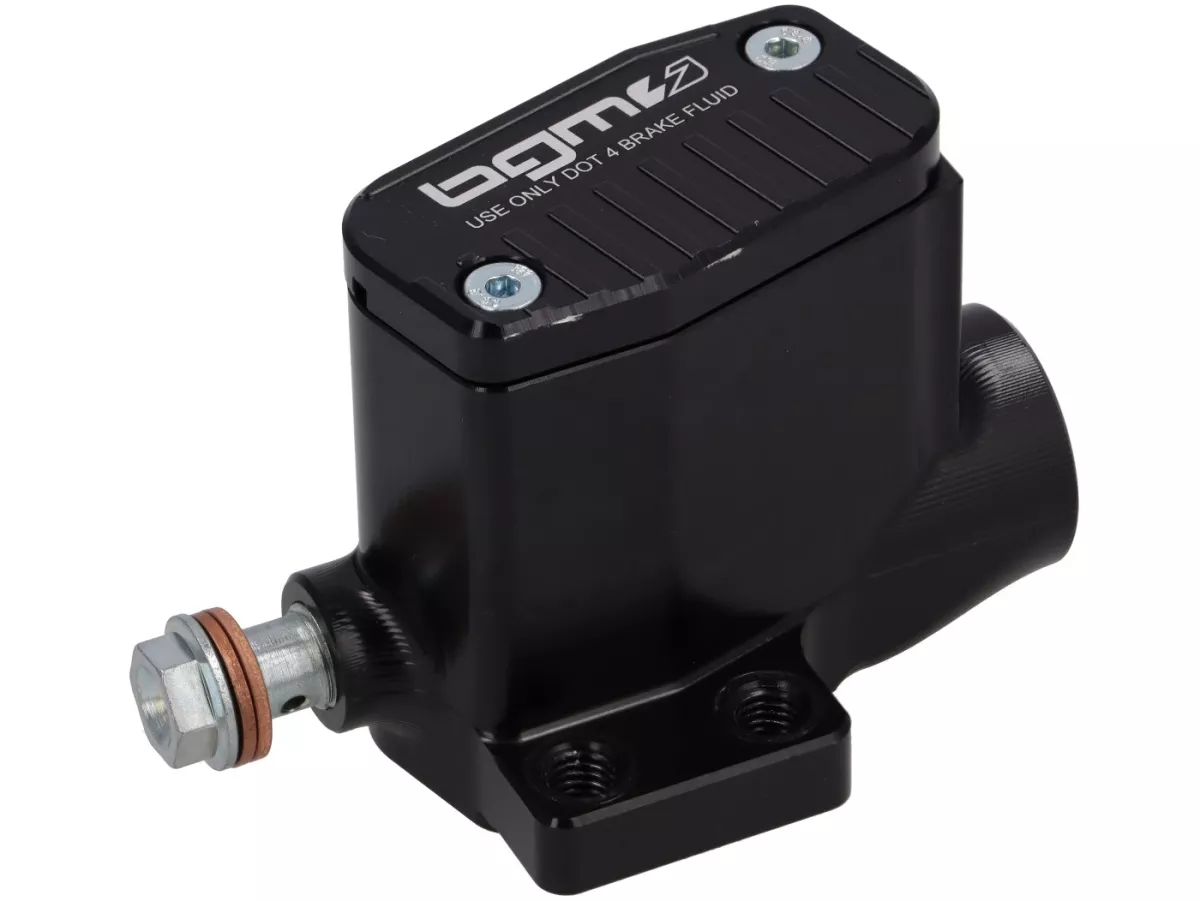 Bomba de freno delantero -BGM PRO SPORT- pistón Ø=11mm, CNC - Vespa 50N, 50L, 50R - faro redondo pequeño (Ø105mm)- derecho, negro