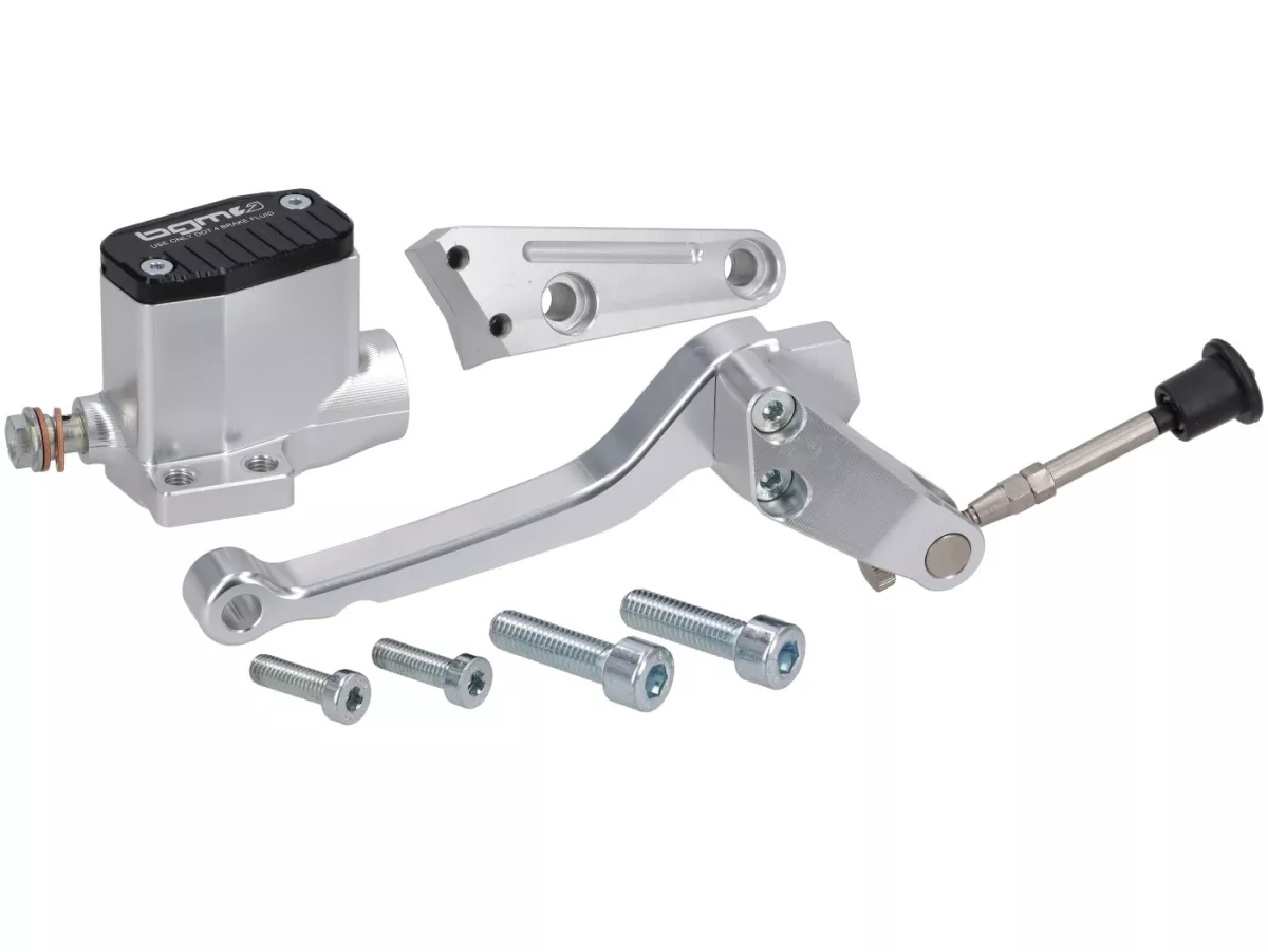 Bomba de freno delantera -BGM PRO SPORT- pistón Ø=11mm, CNC - Vespa PX- derecha, plata