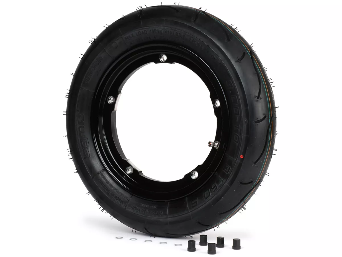 Komplett hjul - BGM Pro Superstrong - BGM Sport, slanglös, Vespa Smallframe V50, PK, Primavera, ET3- 3.00 - 10 tum TL 50S (förstärkt) - fälg 2.10-10 - svart glansig