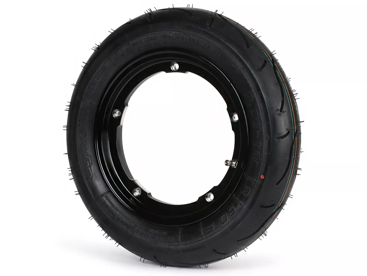 Komplett hjul - BGM Pro Superstrong - BGM Sport, slanglös, Vespa Smallframe V50, PK, Primavera, ET3- 3.00 - 10 tum TL 50S (förstärkt) - fälg 2.10-10 - svart glansig