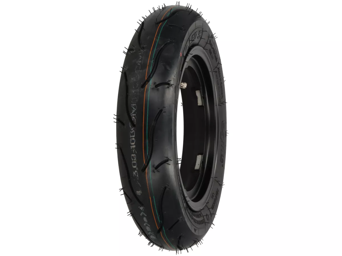 Roda lengkap - BGM Pro Superstrong - BGM Sport, tubeless, Vespa Smallframe V50, PK, Primavera, ET3- 3.00 - 10 inci TL 50S (diperkuat) - pelek 2.10-10 - hitam matt