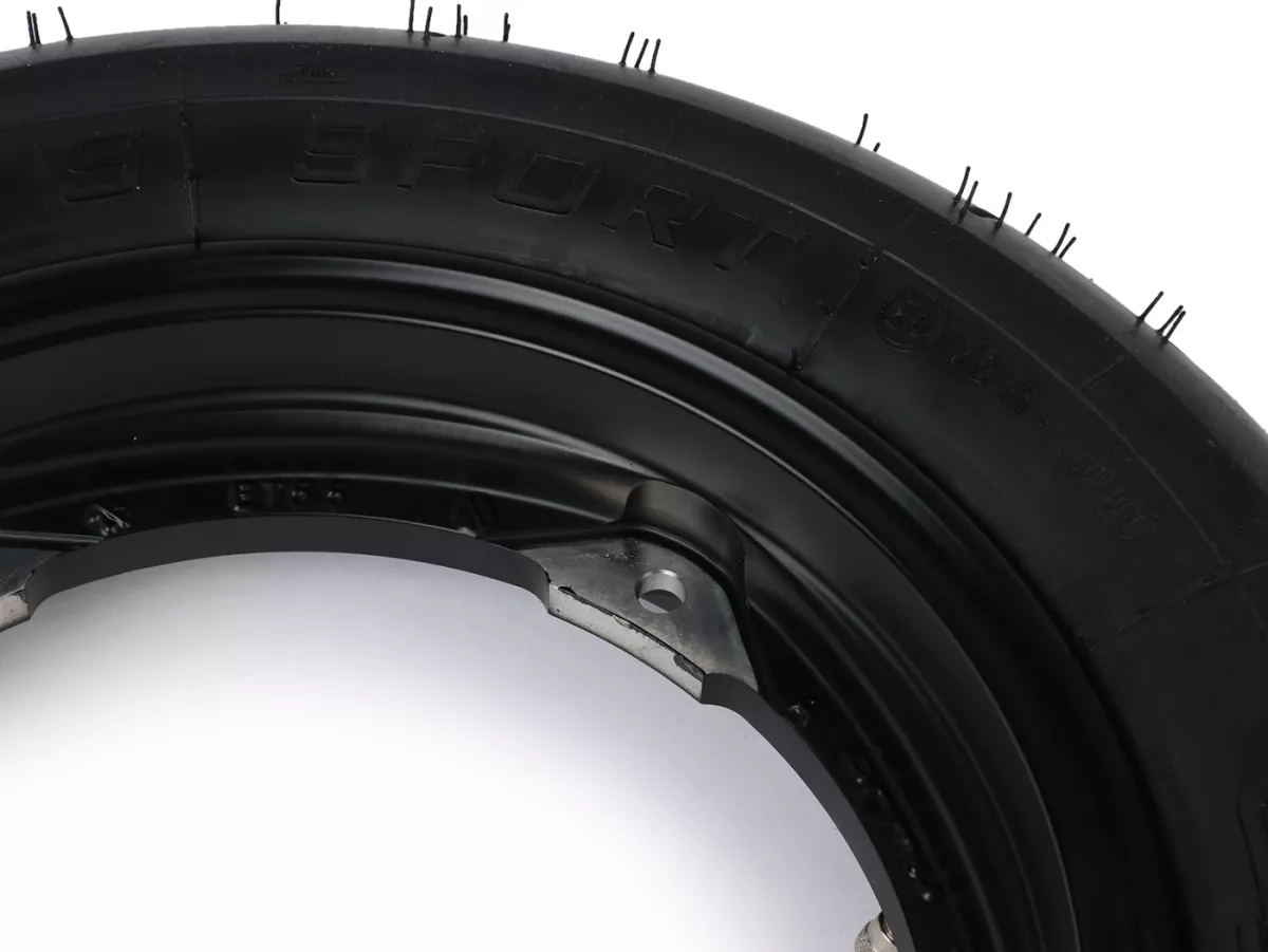 Roda lengkap - BGM Pro Superstrong - BGM Sport, tubeless, Vespa Smallframe V50, PK, Primavera, ET3- 3.00 - 10 inci TL 50S (diperkuat) - pelek 2.10-10 - hitam matt