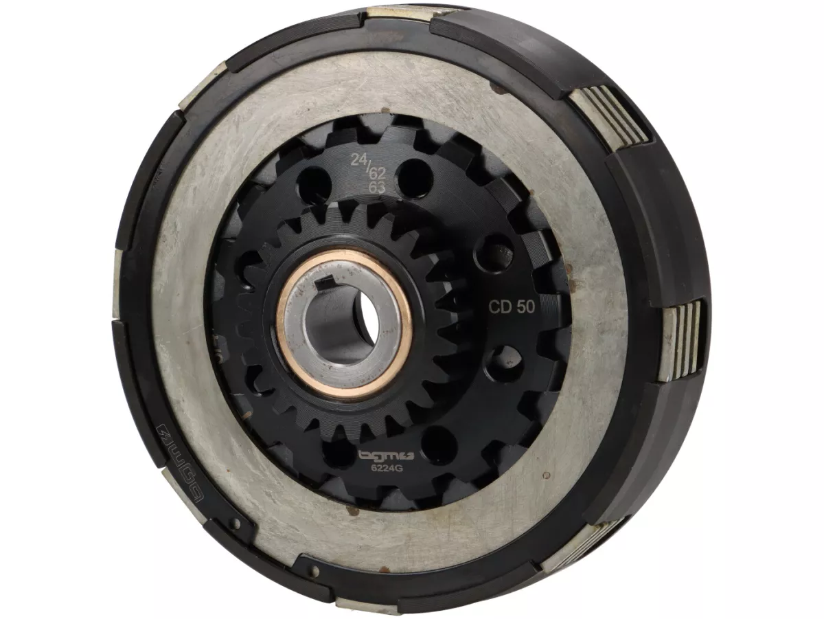 Koppeling 24T (62/63) -BGM PRO Superstrong 2.0 Touring CR Ultralube - Facing Cosa2 (aluminium 14mm/sinter)- 24 tanden voor primair wiel BGM Pro 62/63T (rechte vertanding) - Vespa PX, T5, Cosa, Sprint, Rally, GT/GTR, TS125, GL150, Super125 (VNC1 vanaf Nr11