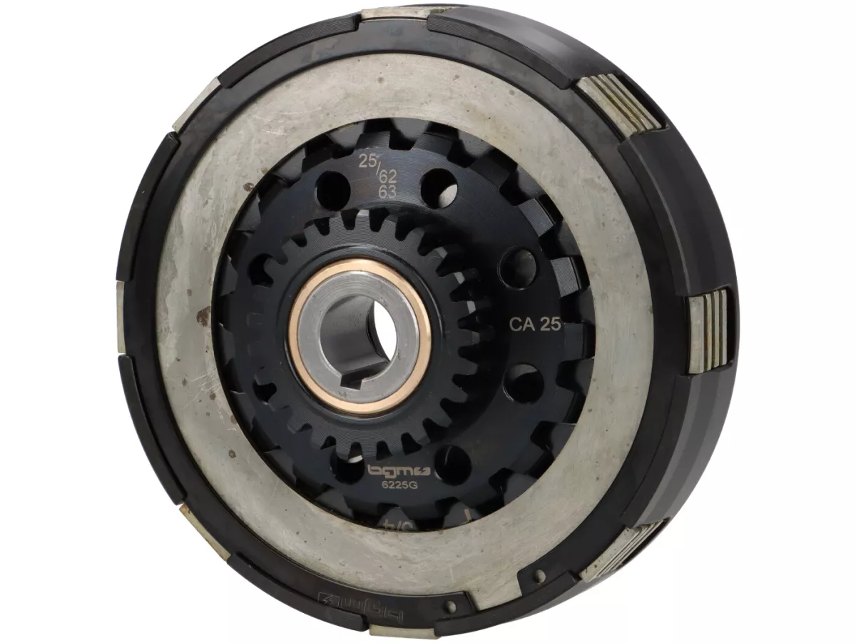 Embrague 25Z (62/63) -BGM PRO Superstrong 2.0 Touring CR Ultralube - Cara Cosa2 (aluminio 14mm/sinter)- 25 dientes para rueda primaria BGM Pro 62/63Z (dientes rectos) - Vespa PX, T5, Cosa, Sprint, Rally, GT/GTR, TS125, GL150, Super125 (VNC1 desde Nr11001)