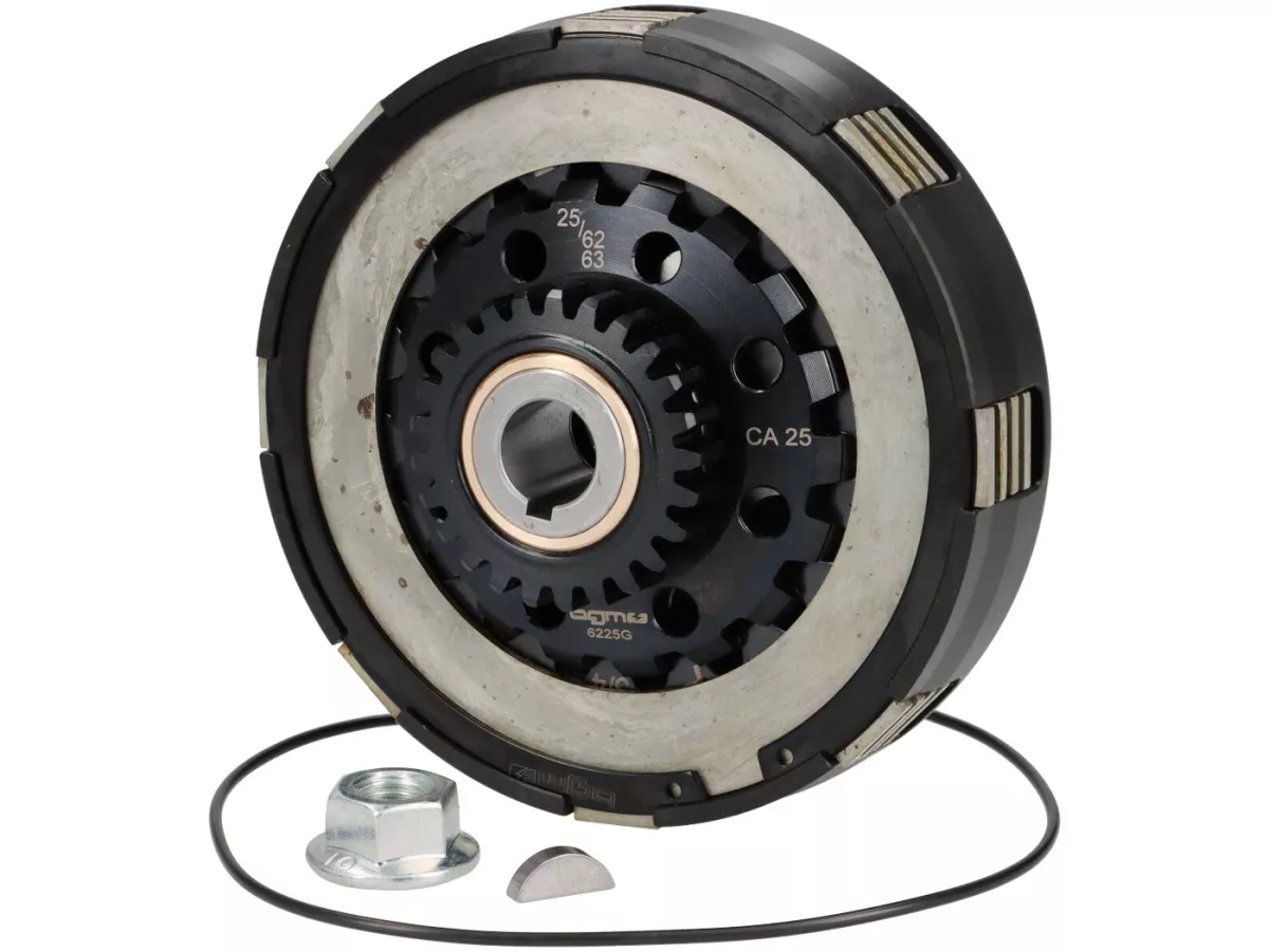 Embrague 25Z (62/63) -BGM PRO Superstrong 2.0 Touring CR Ultralube - Cara Cosa2 (aluminio 14mm/sinter)- 25 dientes para rueda primaria BGM Pro 62/63Z (dientes rectos) - Vespa PX, T5, Cosa, Sprint, Rally, GT/GTR, TS125, GL150, Super125 (VNC1 desde Nr11001)