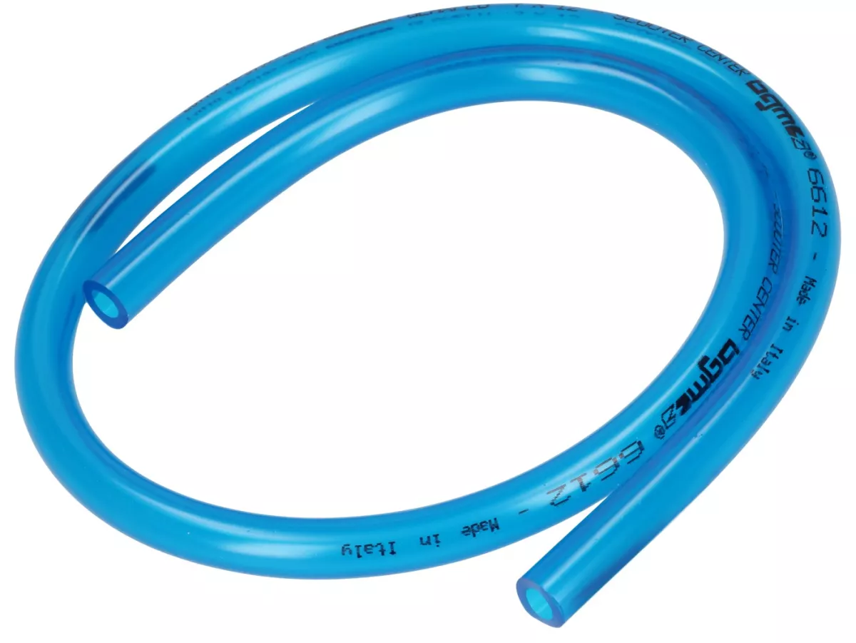 Petrol hose -BGM ORIGINAL Ø7x12mm - Polyurethane- Vespa Classic (Ø inside = 7mm, Ø outside = 14mm, length= 750mm) - blue - suitable for Vespa Smallframe V50, Spezial, PV, ET3, PK, Wideframe, Motovespa