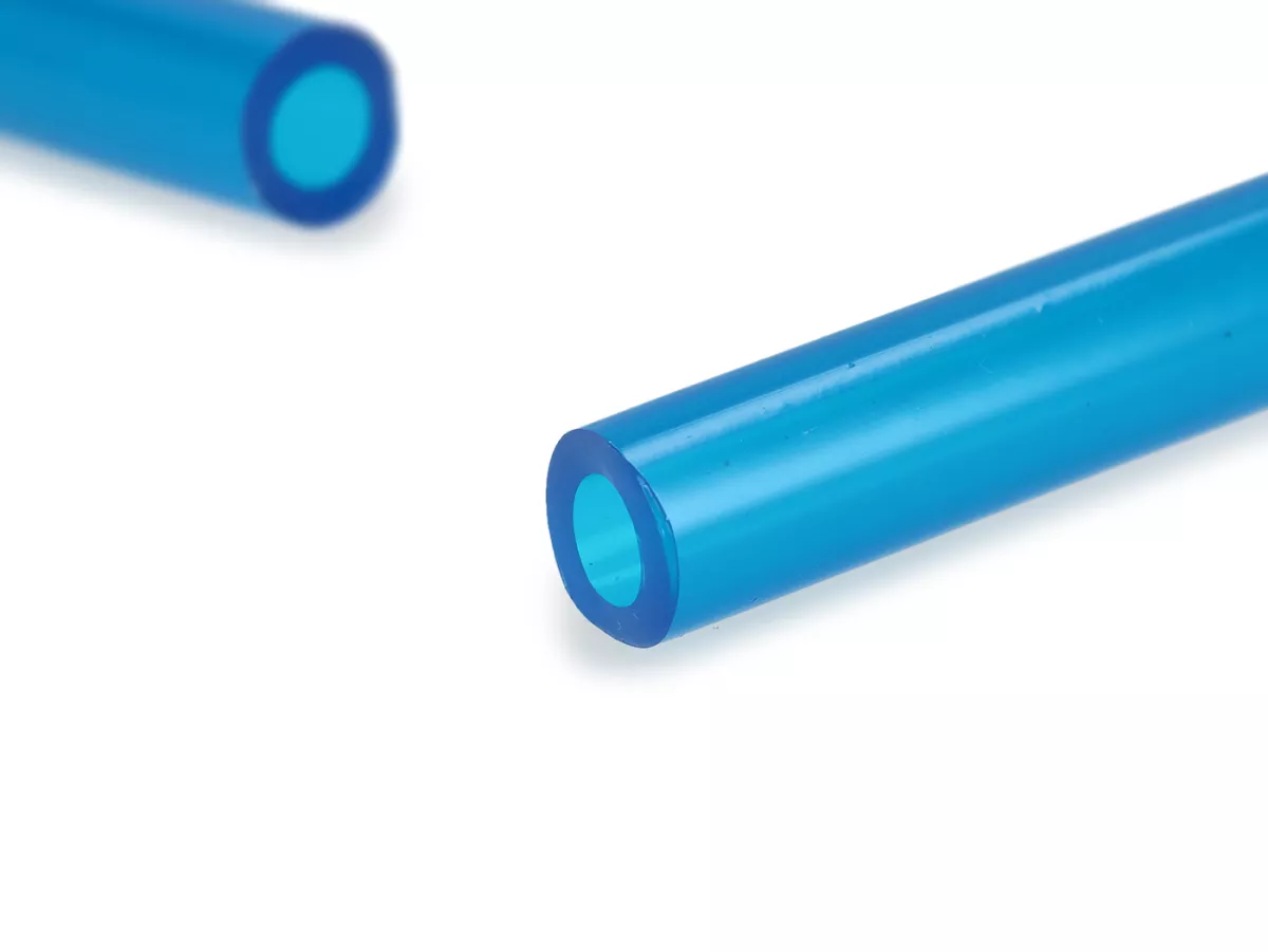 Petrol hose -BGM ORIGINAL Ø7x12mm - Polyurethane- Vespa Classic (Ø inside = 7mm, Ø outside = 14mm, length= 750mm) - blue - suitable for Vespa Smallframe V50, Spezial, PV, ET3, PK, Wideframe, Motovespa