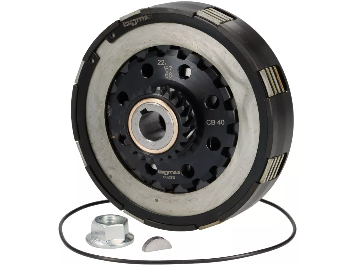 Clutch 22Z (67/68) -BGM PRO Superstrong 2.0 Touring CR Ultralube - lining type Cosa2 (alloy 14mm/sintered)- 22 teeth for primary wheel 67/68Z - Vespa PX80, PX125, PX150, T5 125cc, Cosa, Sprint150, Rally180, GT125/GTR125, TS125, GL150, Super125 (VNC1 from