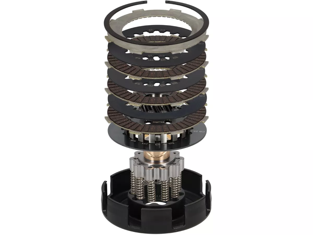 Kopling 23Z (67/68) -BGM PRO Superstrong 2.0 Touring CR Ultralube - Menghadapi Cosa2 (aluminium 14mm/sinter) - 23 gigi untuk roda primer 67/68Z - Vespa PX80, PX125, PX150, T5 125cc, Cosa, Sprint150, Rally180, GT125/GTR125, TS125, GL150, Super125 (VNC1 dar