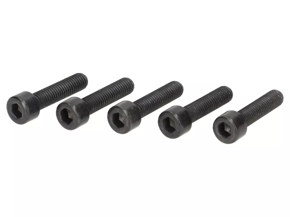 Juego de tornillos (5 piezas) hexagonales -DIN 912- M8 x 35 (resistencia 8.8) Zn-Ni negro - utilizados para la llanta BGM PRO Vespa GTS (eje delantero)