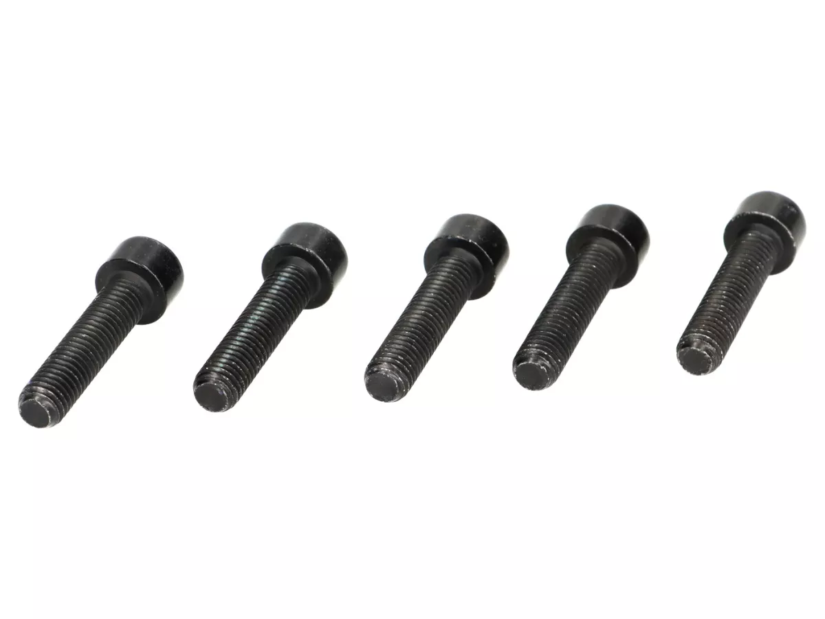 Juego de tornillos (5 piezas) hexagonales -DIN 912- M8 x 35 (resistencia 8.8) Zn-Ni negro - utilizados para la llanta BGM PRO Vespa GTS (eje delantero)