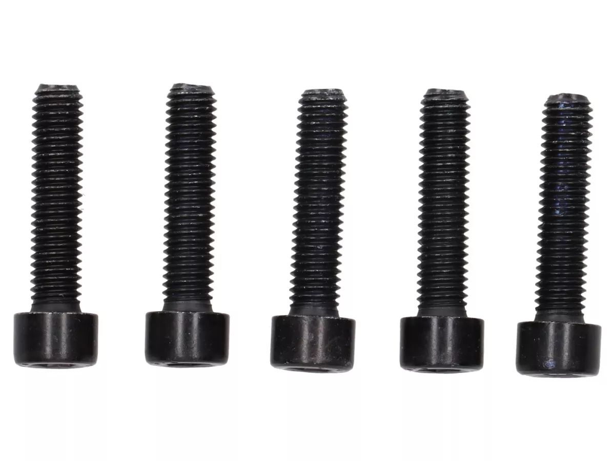 Juego de tornillos (5 piezas) hexagonales -DIN 912- M8 x 35 (resistencia 8.8) Zn-Ni negro - utilizados para la llanta BGM PRO Vespa GTS (eje delantero)