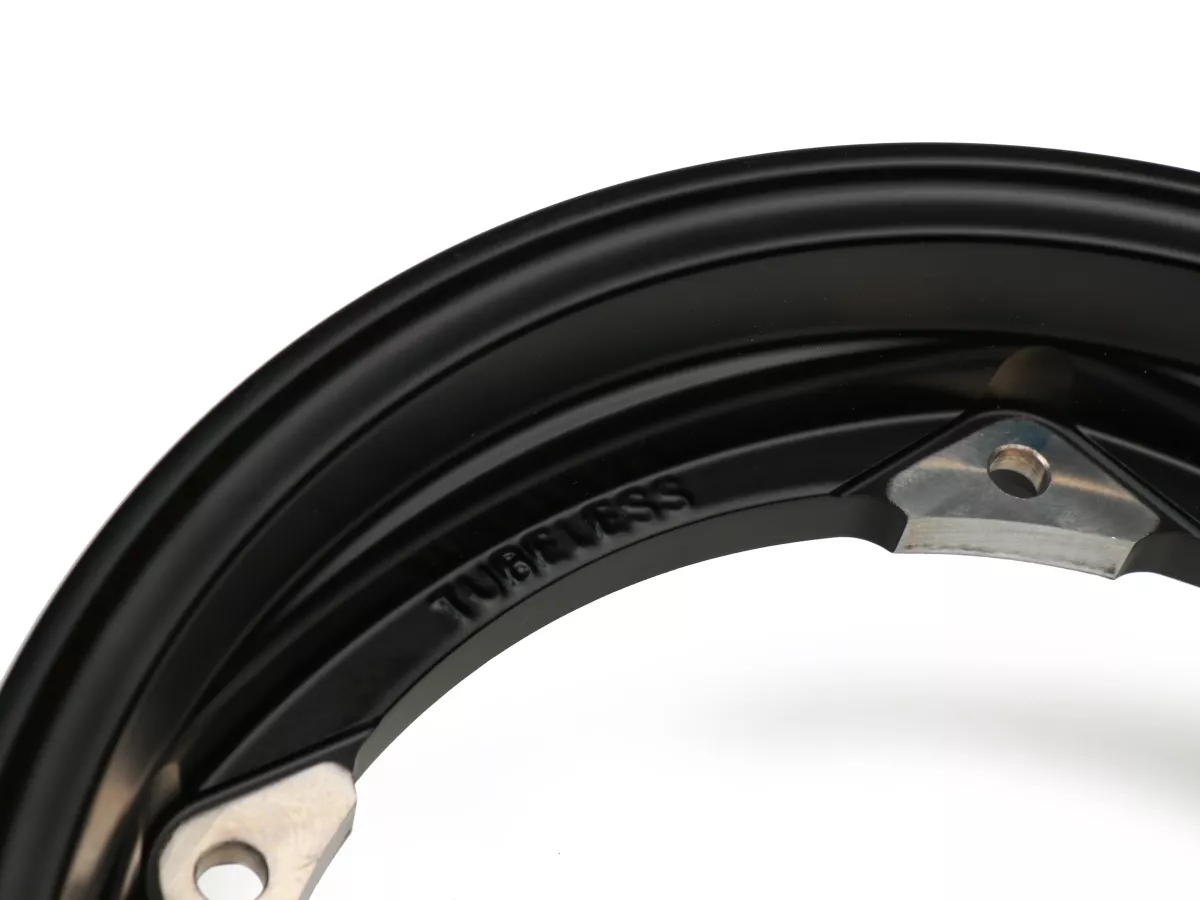 Wiel -BGM Pro Superstrong tubeless 2.10-10 inch aluminium- Vespa V50, 50N, Special, PV, ET3, PK50-125 (S/XL/XL2), PX, T5, Sprint, Rally, GT/GTR, LML Star, Deluxe, Stella - matzwart