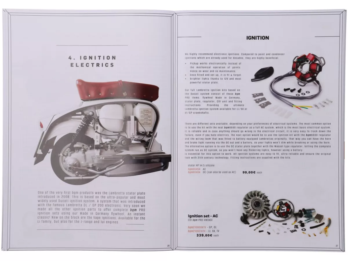 Catalogue -BGM 2024- pièces détachées pour Lambretta, 84 pages - anglais