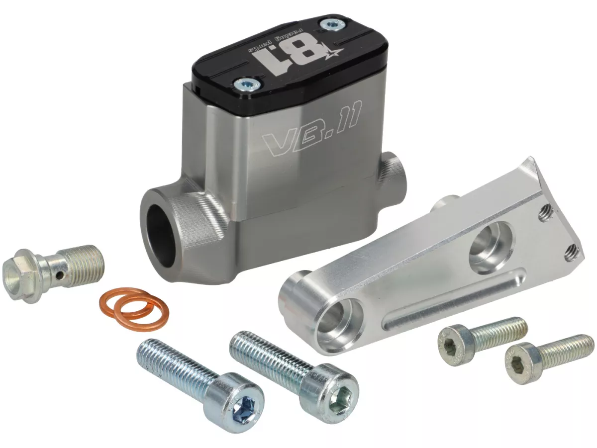 Pompa rem depan -8.1 OTTOPUNTOUNO- piston Ø = 11mm, CNC - Vespa PX- kanan, hitam