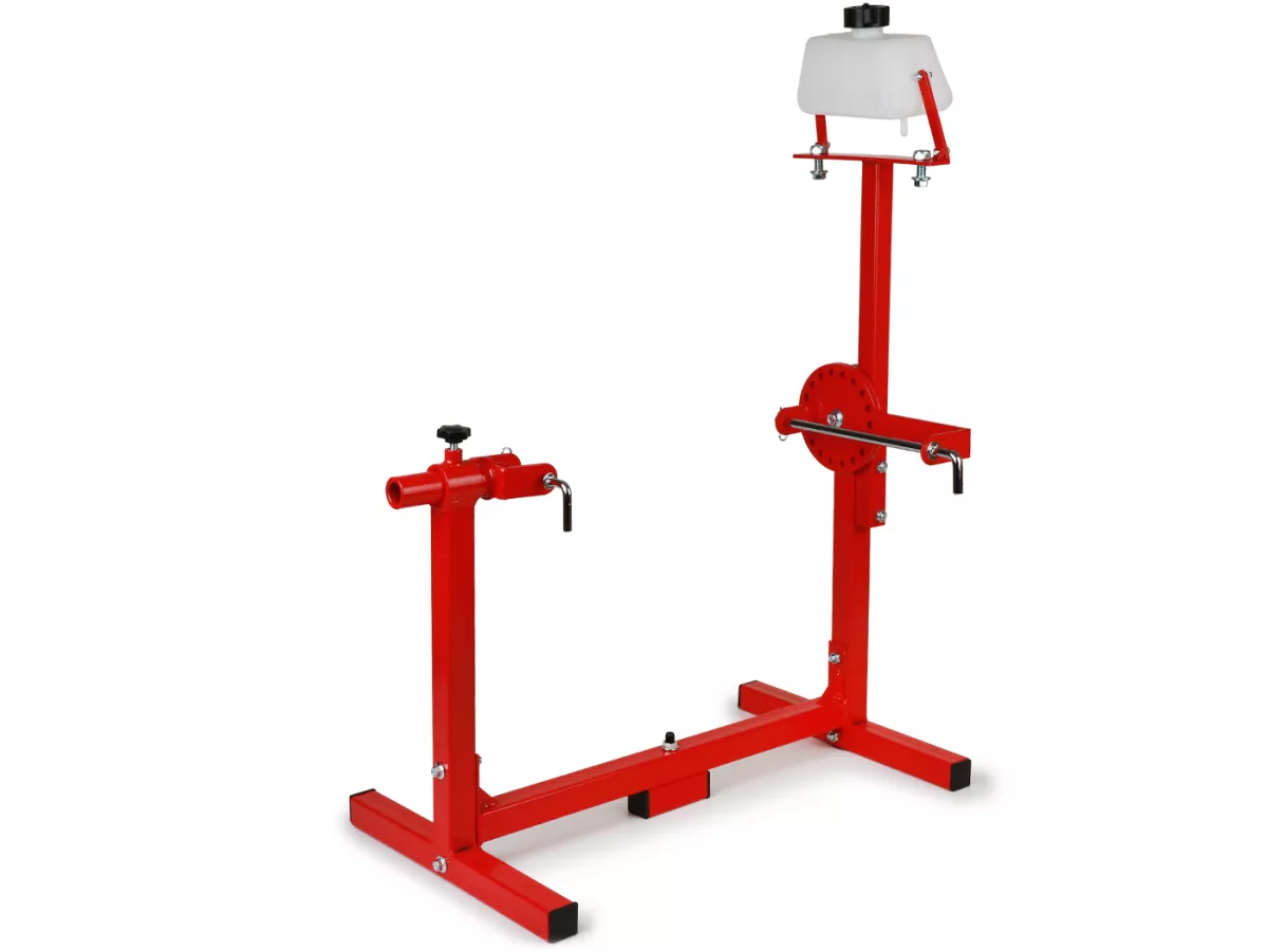 Engine mounting stand - VMC advanced (with support for test tank) - Vespa Smallframe/Largeframe V50, PV, ET3, PK, PX, T5, Rally, Sprint, VBA, VBB, VNB, VBC, GT, GTR, TS, SS180, GS160, Motovespa Largeframe 125/150 - 125N (V60M), 125S (V60MS), 125N (V101M),